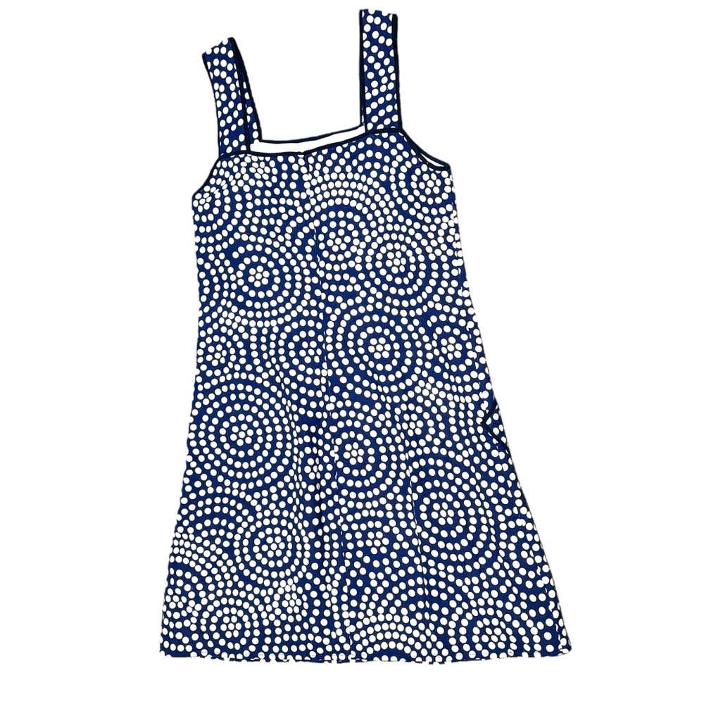 Julie Brown NYC Mod Polka Dot Linen Blend Mini Dress Sz 2 hippie boho retro - Picture 2 of 9